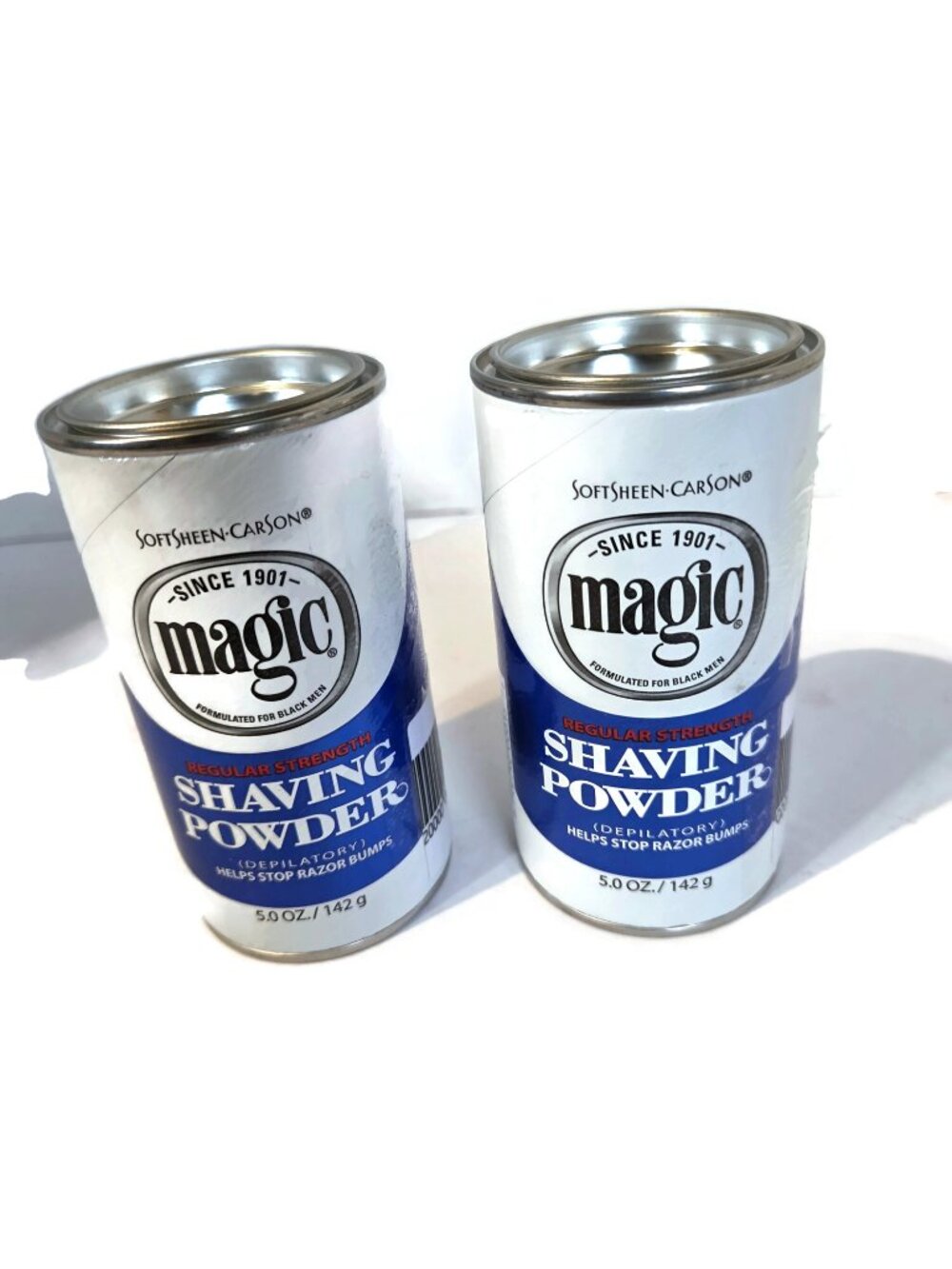 Magic Shaving Powder 5 Oz 2 cans Regular Strength Helps Stop Razor Bumps NEW